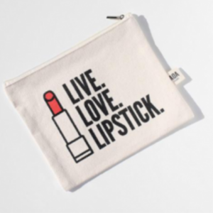 Live Love Lipstick Canvas Pouch