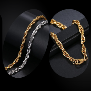 Men Intertwined Necklace & Bracelet Set