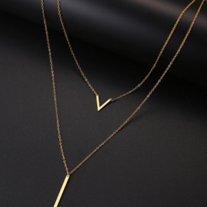 Women V Double Layered Necklace