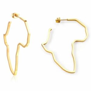 African Map Hoop Earrings