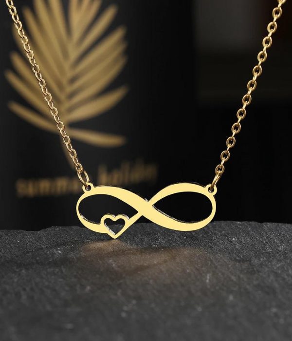 Heart infinity necklace