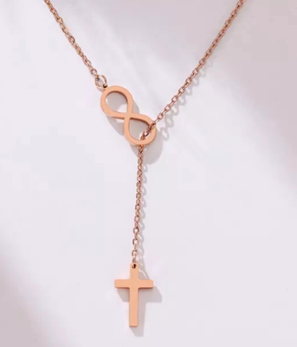 Infinity Cross Long Necklace (2)