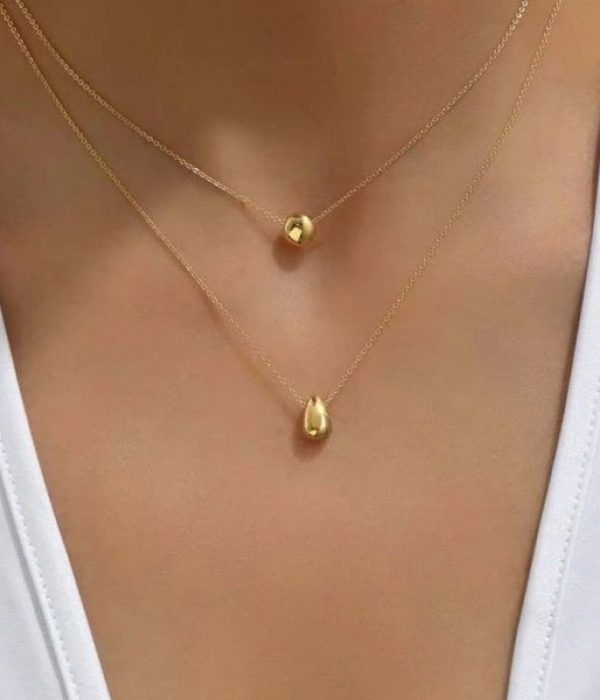 Tear Drop Layered Necklace